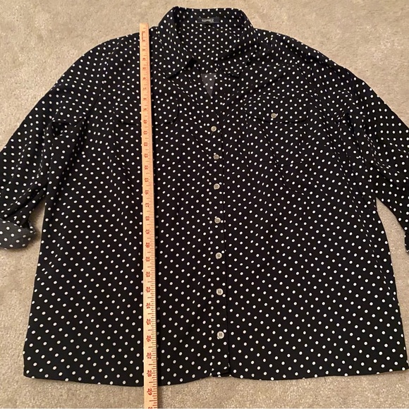 BLACK and WHITE POLKA DOT BLOUSE 3X by Elementz SHIRT - Picture 11 of 11